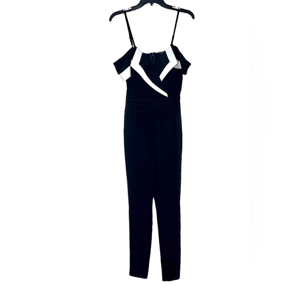 Forever 21 satin trim surplice jumpsuit